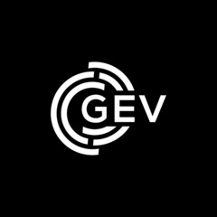 GEV letter logo design on black background. GEV  creative initials letter logo concept. GEV letter design.