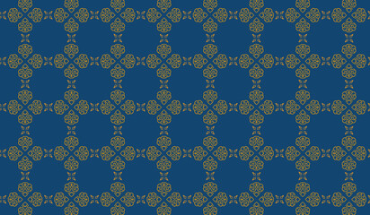 Oriental traditional culture pattern lotus lattice blue background