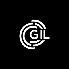 GIL letter logo design on black background. GIL creative initials letter logo concept. GIL letter design. 