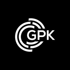 GPK letter logo design on black background. GPK  creative initials letter logo concept. GPK letter design.