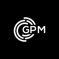 Fototapeta premium GPM letter logo design on black background. GPM creative initials letter logo concept. GPM letter design.