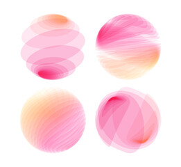 Set of spheres. Abstract geometric design. Vector illustration made of various overlapping elements. Applicable for banners, placards, posters or flyers.