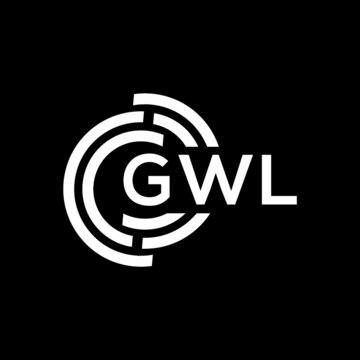 GWL letter logo design on black background. GWL  creative initials letter logo concept. GWL letter design.