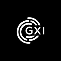 GXI letter logo design on black background. GXI creative initials letter logo concept. GXI letter design. 