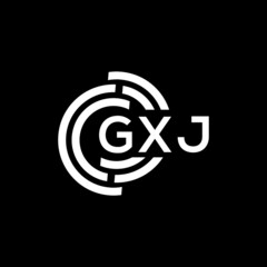 Fototapeta premium GXJ letter logo design on black background. GXJ creative initials letter logo concept. GXJ letter design. 