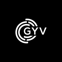 GYV letter logo design on black background. GYV  creative initials letter logo concept. GYV letter design.