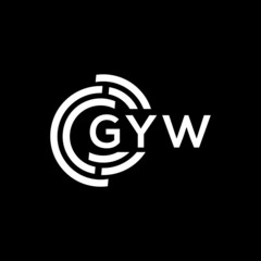 Obraz premium GYW letter logo design on black background. GYW creative initials letter logo concept. GYW letter design. 