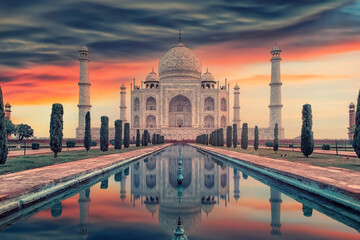 Taj Mahal mausoleum in Agra, Uttar Pradesh, India