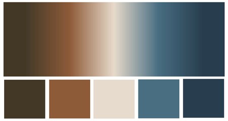 Fototapeta premium Color palette 2803. Shades of brown and gray-blue are in perfect harmony with light beige.
