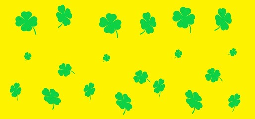 Green leaves on a yellow background.