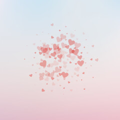 Red heart love confettis. Valentine's day explosio