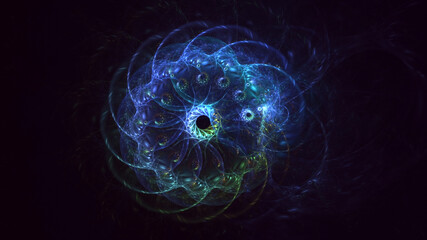 3D rendering abstract colorful fractal light background