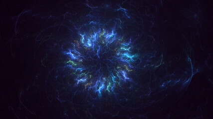 Obraz premium 3D rendering abstract multicolor technology fractal light background