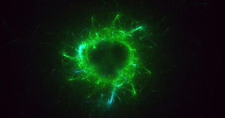 Obraz premium 3D rendering abstract multicolor technology fractal light background