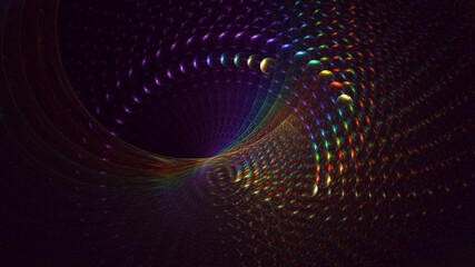 3D rendering abstract multicolor technology fractal light background