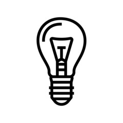 glass light bulb line icon vector. glass light bulb sign. isolated contour symbol black illustration