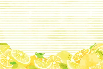 爽やかなレモンの背景イラスト