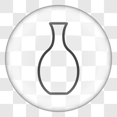 Vase simple icon vector. Flat desing. Glass button on transparent grid.ai