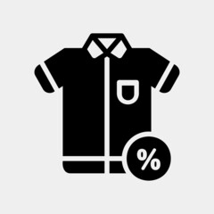 Shirt icon in solid style about black friday, use for website mobile app presentation