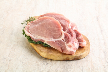 Raw pork loin for coocking
