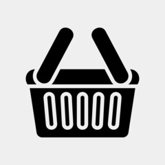 Shopping bag icon in solid style about black friday, use for website mobile app presentation