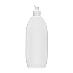 Cosmetic bottles with dispenser or sprayer isolated on white background. Bottle for ketchup, mustard, sauce. Antimicrobial liquid gel. Hand hygiene. Liquid soap. Cleaning agent.