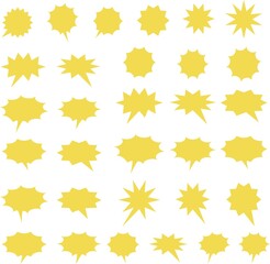 ギザギザのポップな爆弾セットイラスト