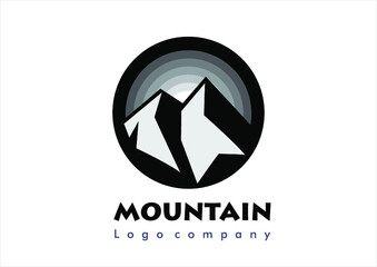 logo mountain  for company. simple luxury logo or icon in the wold. busines, background, banner, icon ilustration