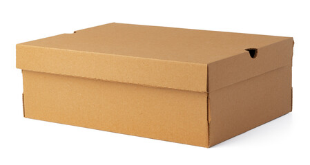 Brown cardboard box isolated on white background