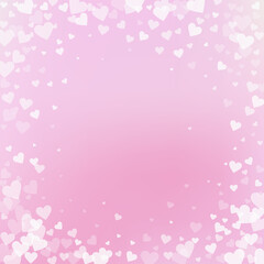 White heart love confettis. Valentine's day vignet - obrazy, fototapety, plakaty