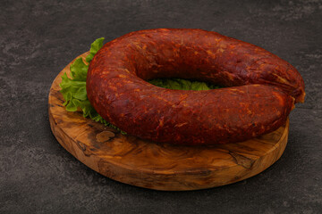 Krakowska sausage over the board