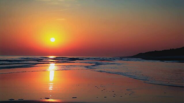 Sonnenuntergang um Strand - Endlosschleife 4k