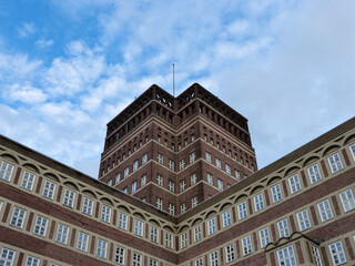 VIew to old brick building