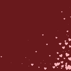 Pink heart love confettis. Valentine's day corner
