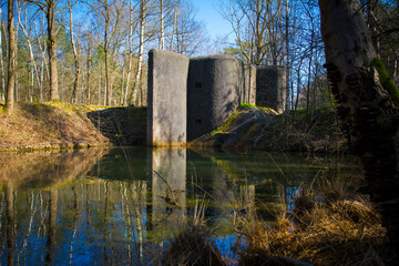 WWII lock bunker at anti tank canal in Mastenbos, Kapellen, Belgium