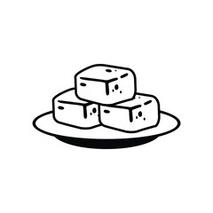 Vector illustration of simple tofu icon