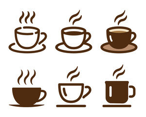 かわいいコーヒーカップのアイコンセット