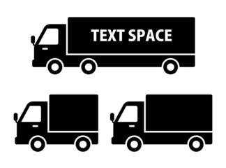 トラックのアイコンセット　テキストを置換え可能なベクターイラスト