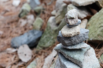 small stone tower in the mountains