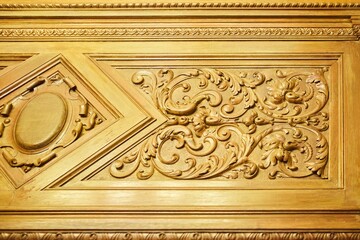 Wood pattern decorative bas-relief on the surface