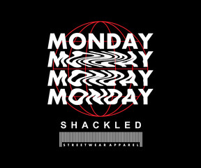 monday retro poster t shirt design, vector graphic, typographic poster or tshirts street wear and Urban style
