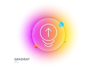 Swipe up line icon. Gradient blur button with glassmorphism. Scrolling arrow sign. Landing page scroll symbol. Transparent glass design. Swipe up line icon. Vector