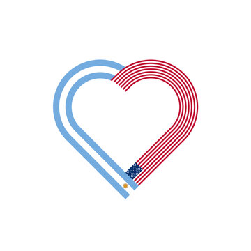 recommend clip art: unity concept. heart ribbon icon of argentina and united states flags. vector illustration isolated on white background
