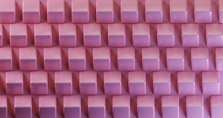 3D render illustration of pink abstract geometric background or texture. 