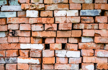 Beautiful texture old brick from big wall block