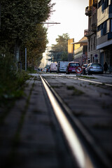 Obraz premium Railtracks in the city