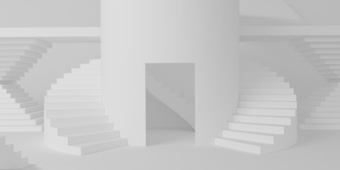 Stair abstract space 3d illustration