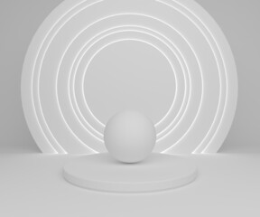 White abstract structure 3d illustration