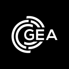 GEA letter logo design on black background. GEA  creative initials letter logo concept. GEA letter design.