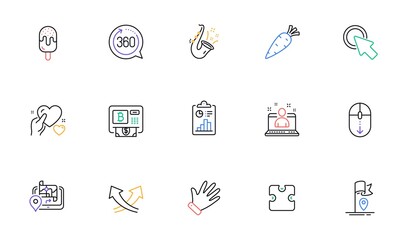 Best manager, Scroll down and Hand line icons for website, printing. Collection of Click here, Report, Bitcoin atm icons. 360 degrees, Carrot, Hold heart web elements. Vector